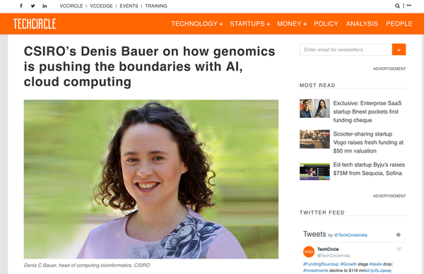 TechCircle: CSIRO's Denis Bauer on how genomics is pushing the boundaries with AI, cloud computing